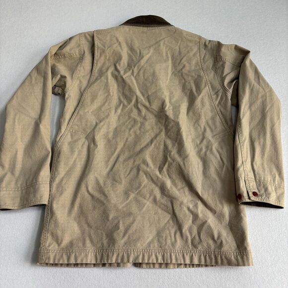 LL Bean Field Barn Chore Hunting Jacket Coat Women S Tan Flannel Canvas Corduroy - Picture 7 of 10